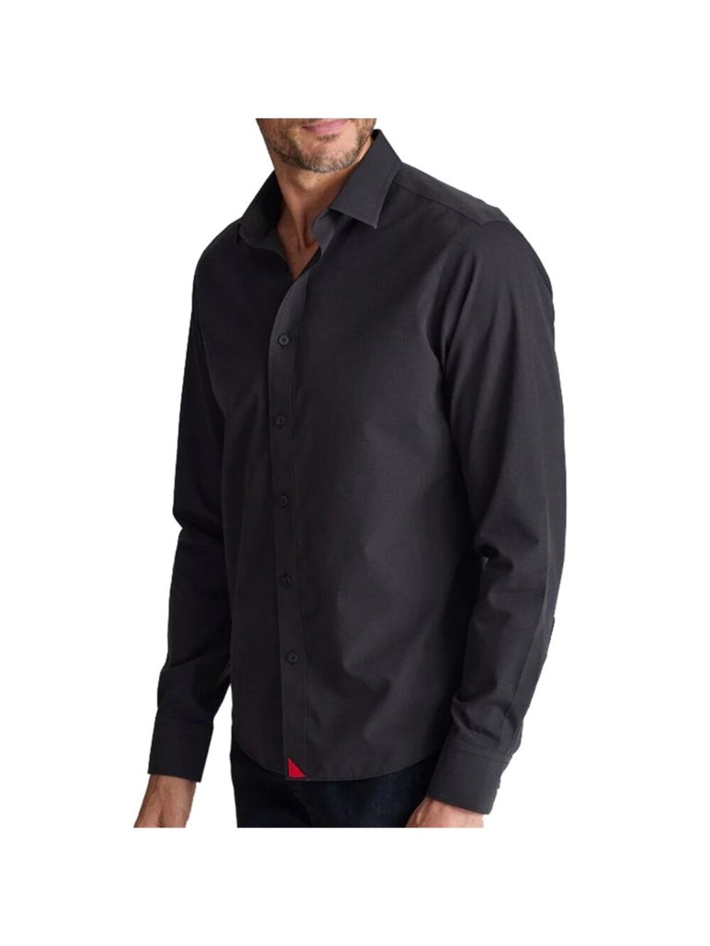 Untuckit Wrinkle-Free Black Stone Shirt Black w/ Red Accent Medium NWT 359078Bla